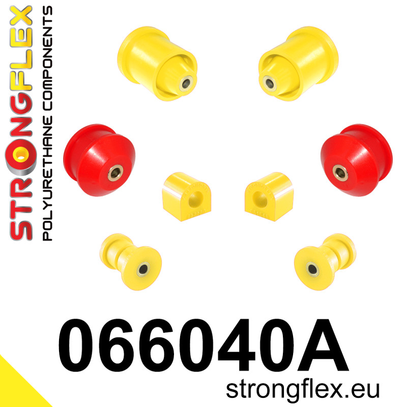 STRONGFLEX|066040A: Front suspension and ream beam bush kit SPORT Alfa Romeo Mito 08-18 type 955 Fiat Punto