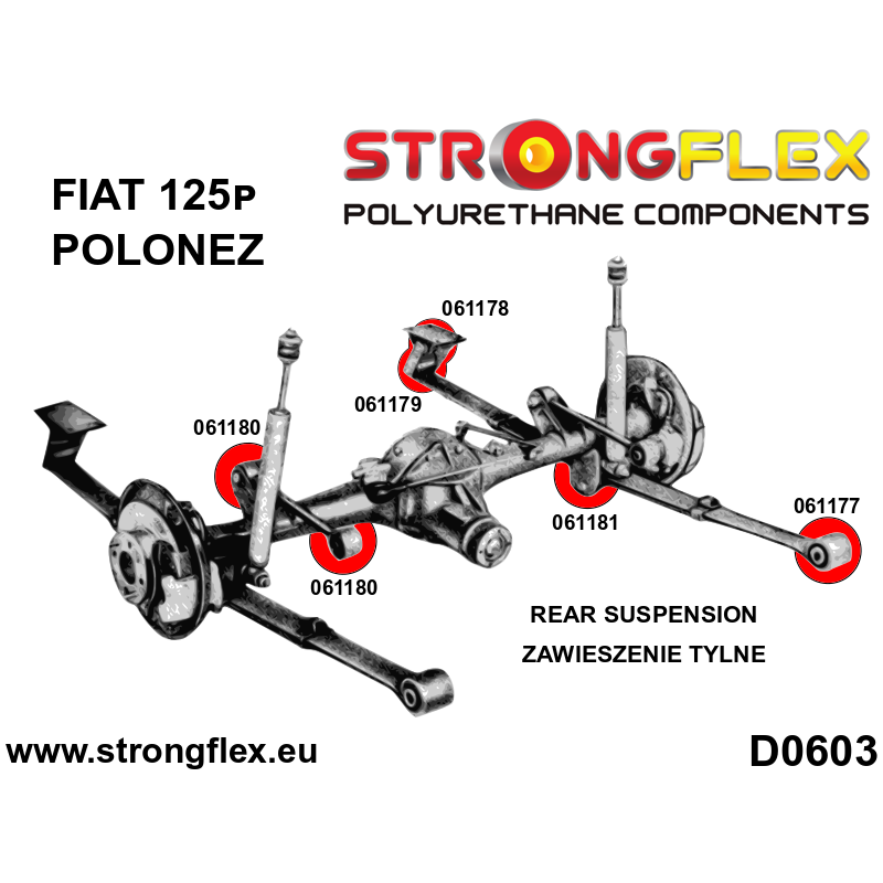 061180B - Rear suspension diff link bush SPORT - Polyurethane strongflex.eu