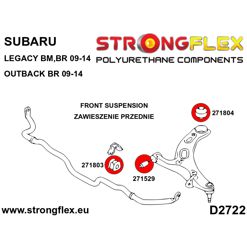 271529B - Tuleja wahacza przedniego przednia - Poliuretan strongflex.eu