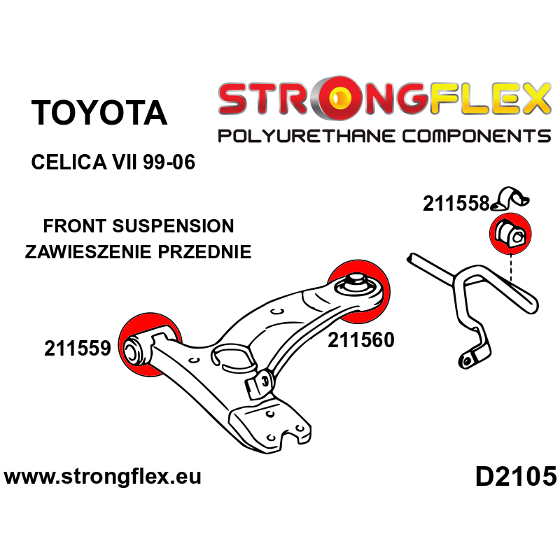 211560B - Front suspension rear bush - Polyurethane strongflex.eu