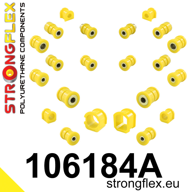 STRONGFLEX|106184A: Full  Suspension bush kit SPORT Mazda 323 VIII 94-00 BH/BA 323F Lantis Astina