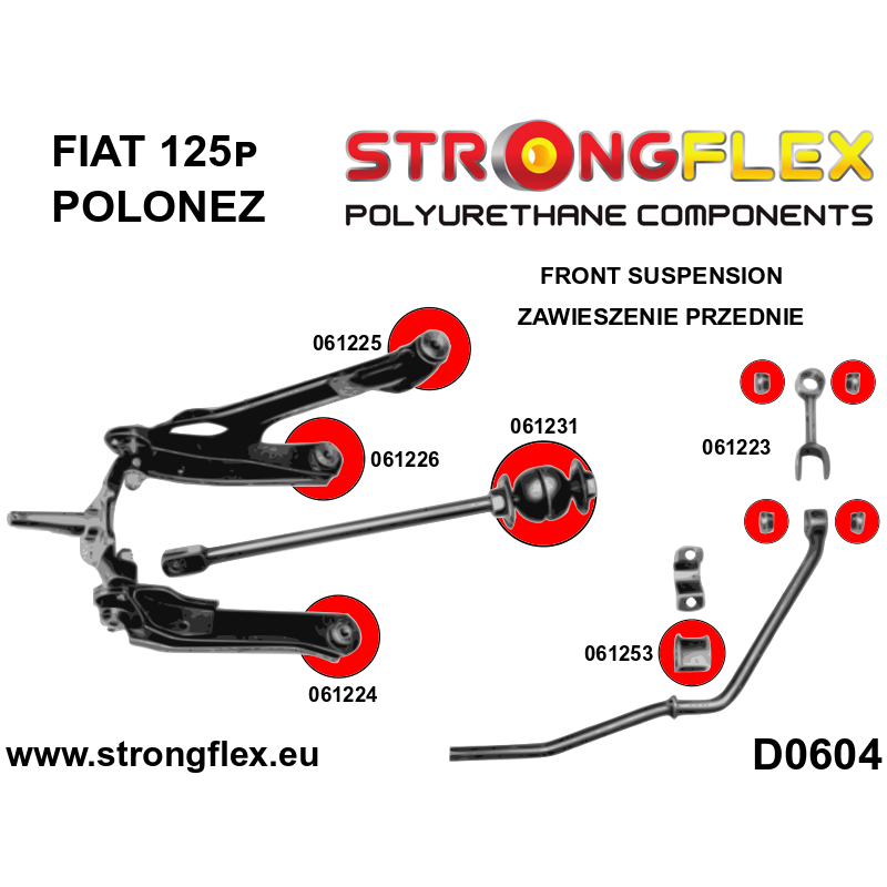 061231A - Front Tie Bar to Chassis Bush SPORT - Polyurethane strongflex.eu