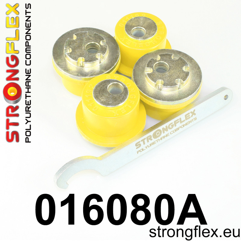 STRONGFLEX|016080A: Front upper arm bush kit eccentric SPORT Alfa Romeo 147 00-10 type 937 156 97-07 932 166 99-07