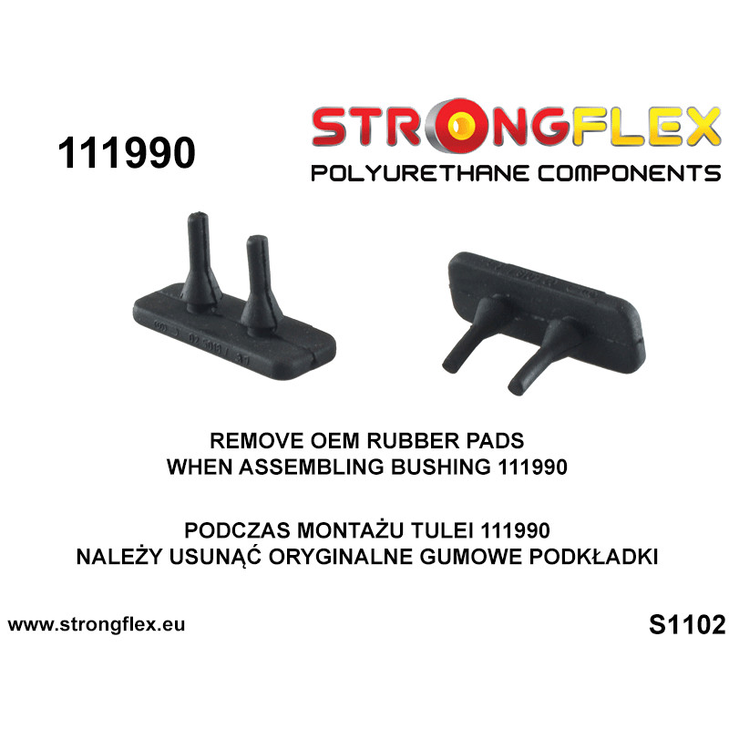 STRONGFLEX|111990A: Front crossmember – rear bush SPORT Mercedes Class S W140 91-98 CL C140