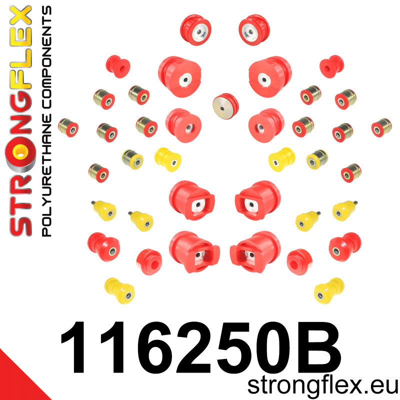 STRONGFLEX|116250B: Full suspension  polyurethane bush kit Mercedes Class S W140 91-98 CL C140