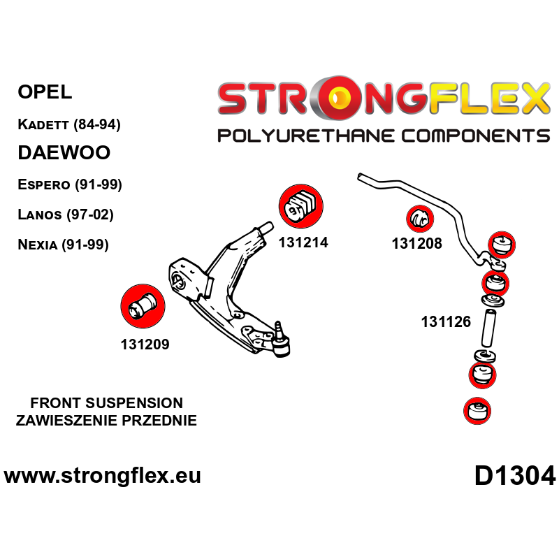 131214A - Tuleja wahacza przedniego tylna SPORT - Poliuretan strongflex.eu