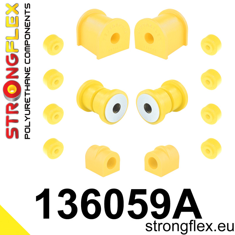 STRONGFLEX|136059A: Polyurethan Buchsensatz Vorderachse 16-25 mm SPORT Daewoo Espero 90-00 Lanos 97-02 Nexia 94-16