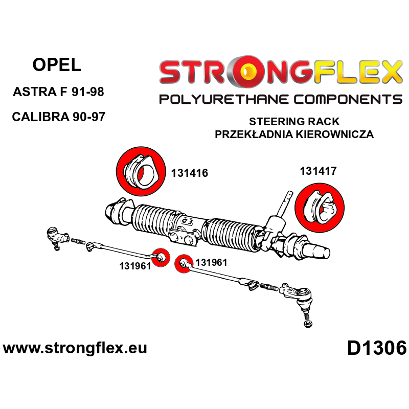 STRONGFLEX|136218A: Full suspension bush kit SPORT Opel/Vauxhall Calibra 89-97 diagram scheme:D1306