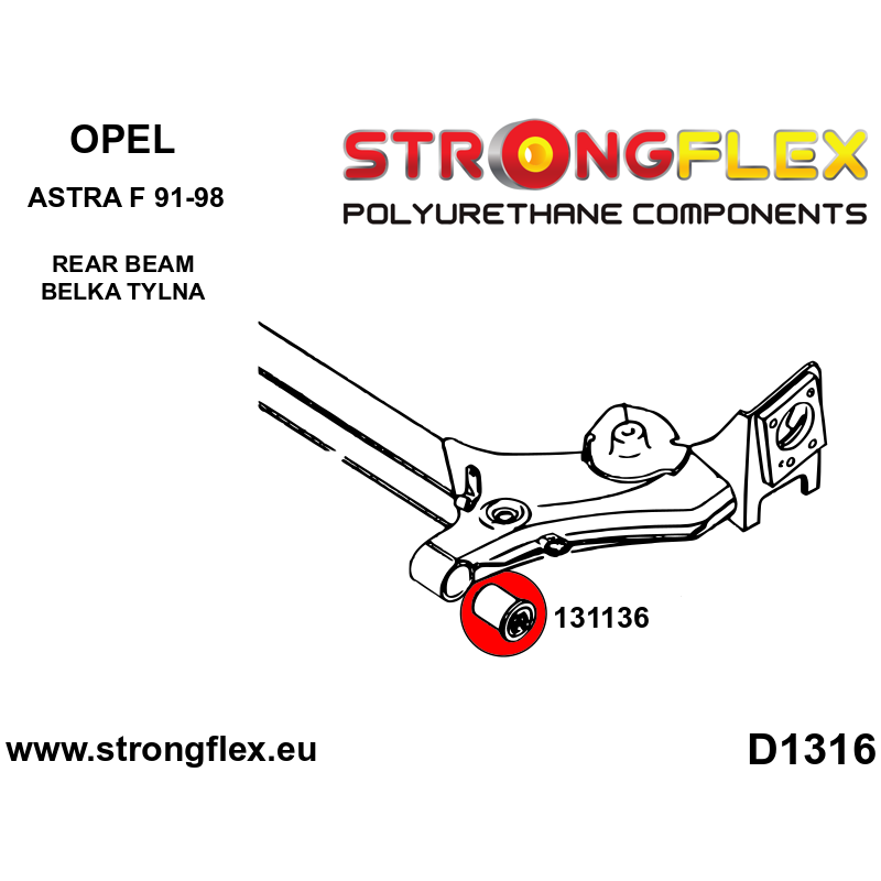 131136A - Rear Subframe Bush SPORT - Polyurethane strongflex.eu