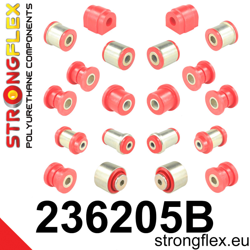 STRONGFLEX|236205B: Rear suspension bush kit Volvo S80 I 98-06 S60 00-10 FWD V70 II