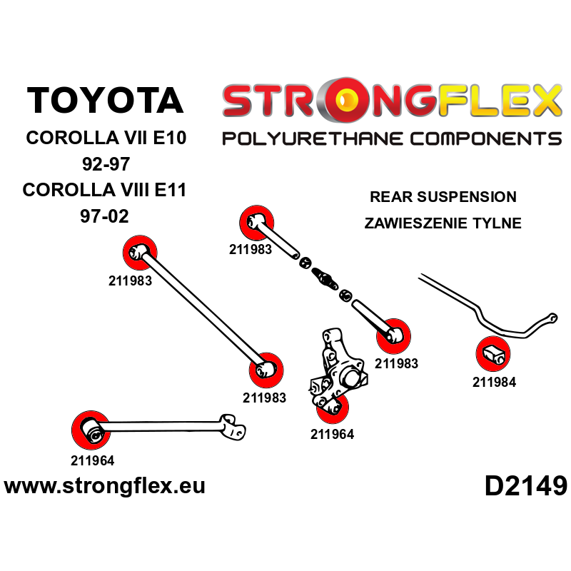 211964A: Rear trailing arm bush SPORT