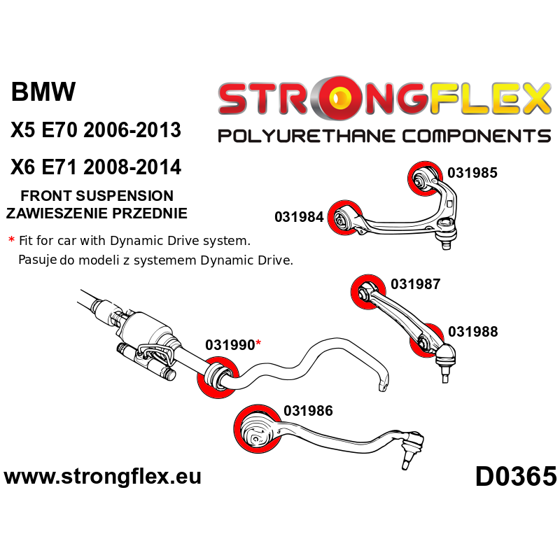 036055B: Front suspension bush kit