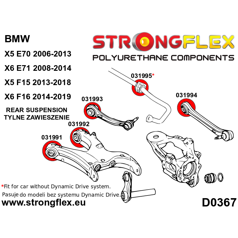 036056A: Rear suspension bush kit SPORT