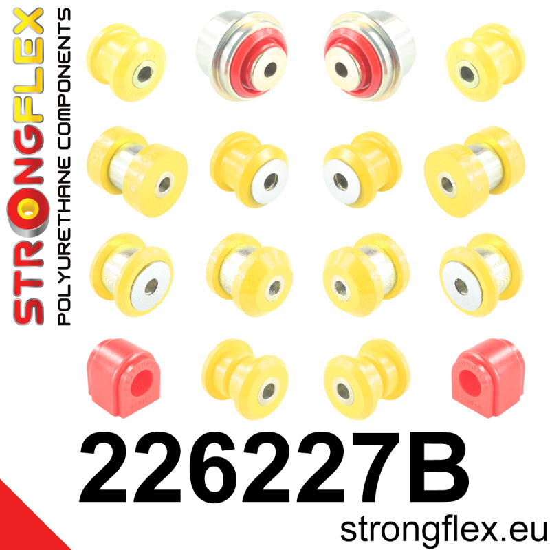 STRONGFLEX|226227B: Rear suspension bush kit Audi A3/S3 RS3 III 13-21 8V FWD 15-21 Quattro Volkswagen Touran II 15-