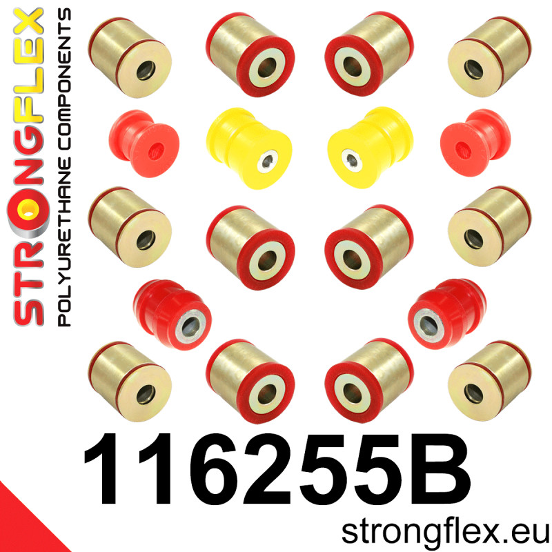 STRONGFLEX|116255B: Hinterachsbuchsen Satz Mercedes CLK W209 02-10 SLK R171 04-11 Klasse C W203 00-11 00-07 RWD