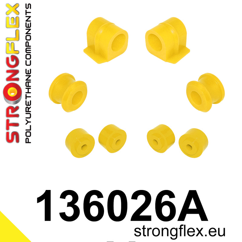 STRONGFLEX|136026A: Zestaw poliuretanowy stabilizatora przedniego SPORT Opel/Vauxhall Astra F 91-98 Calibra 89-97