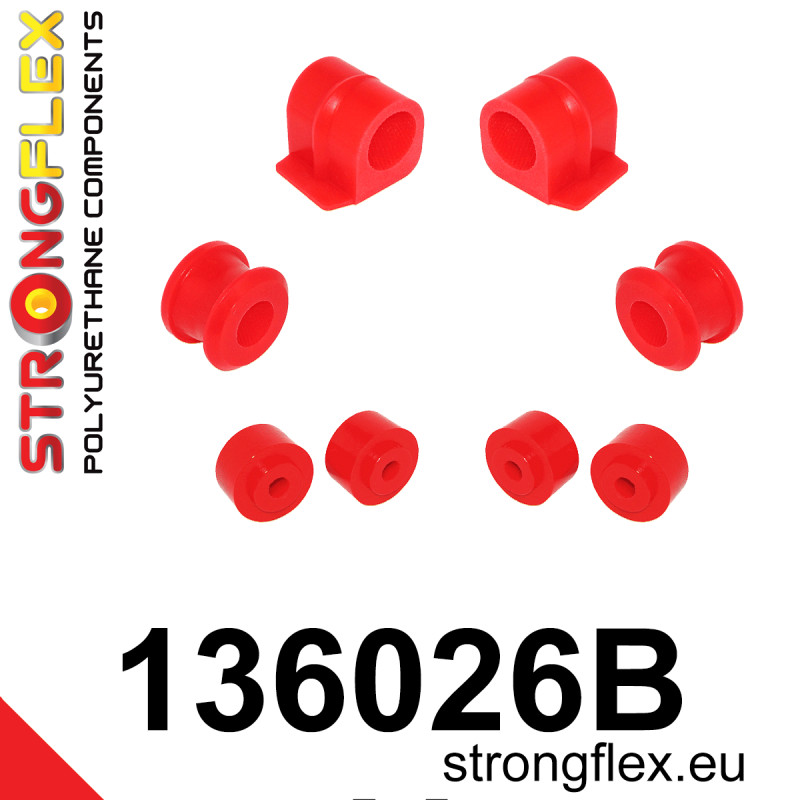 STRONGFLEX|136026B: Zestaw poliuretanowy stabilizatora przedniego Opel/Vauxhall Astra F 91-98 Calibra 89-97 Vectra