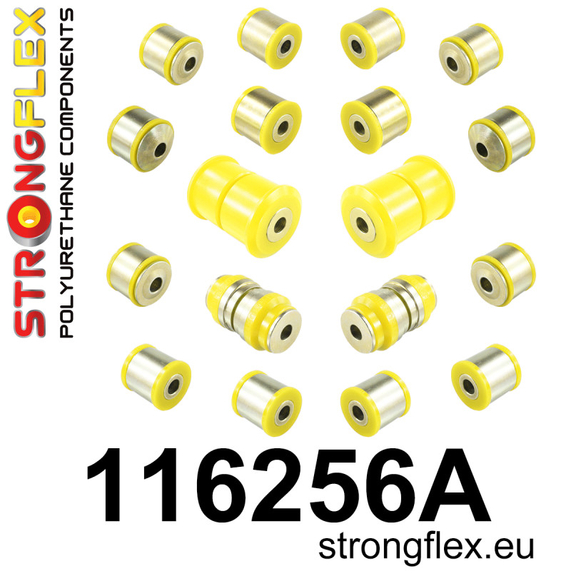 STRONGFLEX|116256A: Rear suspension bush kit SPORT Mercedes GLK 08-15 X204 GLC I 15-22 X253 Class C W204 07-14 RWD