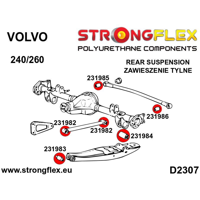 231985A: Rear panhard rod mount – to axle bush SPORT