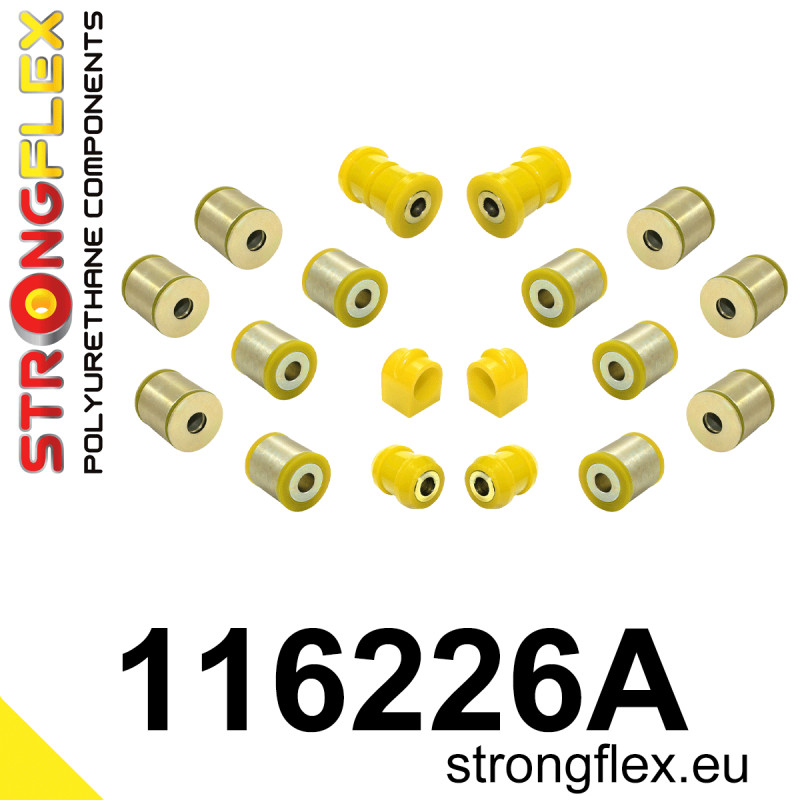 STRONGFLEX|116226A: Rear suspension bush kit SPORT Mercedes Class C W202 93-01 E W210 95-03 4MATIC CLK-Class W208