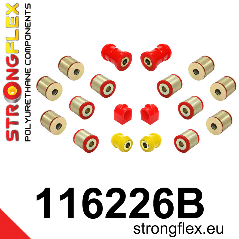 STRONGFLEX|116226B: Hinterachsbuchsen Satz Mercedes Klasse C W202 93-01 E W210 95-03 4MATIC CLK W208 97-03 SLK R170