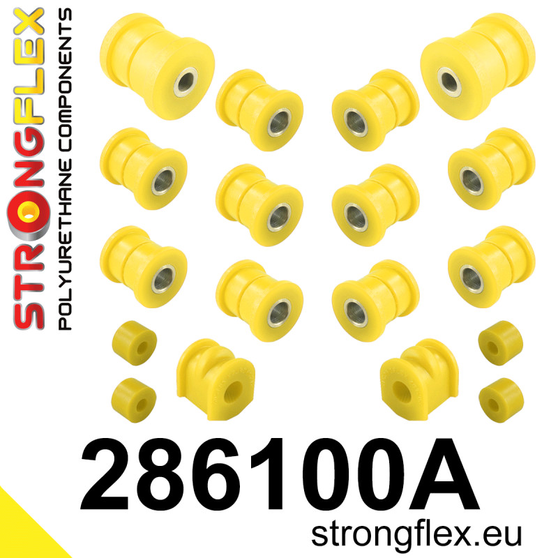 STRONGFLEX|286100A: Polyurethan Buchsensatz Hinterachse SPORT Nissan 100NX 90-94 B13 Sunny/Pulsar Sentra Sabre IV