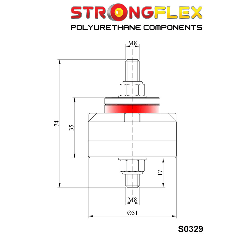 STRONGFLEX|031929B: Getriebelager - Motorsport BMW Seria 1 I 04-13 E81/E82 E87 E88 11-12 M1 Coupe II 11-19 F20 F21