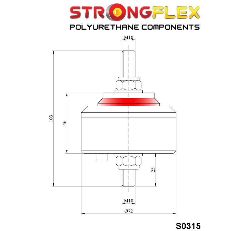 STRONGFLEX|031761B: Engine mount BMW E21 E30 E12 BMW Seria 3 I 75-82 E21 II 82-91 E30 Engine