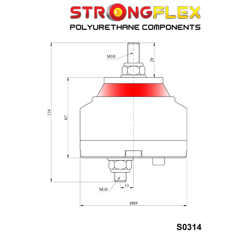 STRONGFLEX|031762B: Engine mount BMW E36 E46 E90 Z3 Z4 BMW Seria 3 III 90-99 E36 93-00 Compact 92-99 M3 IV 98-07 E46