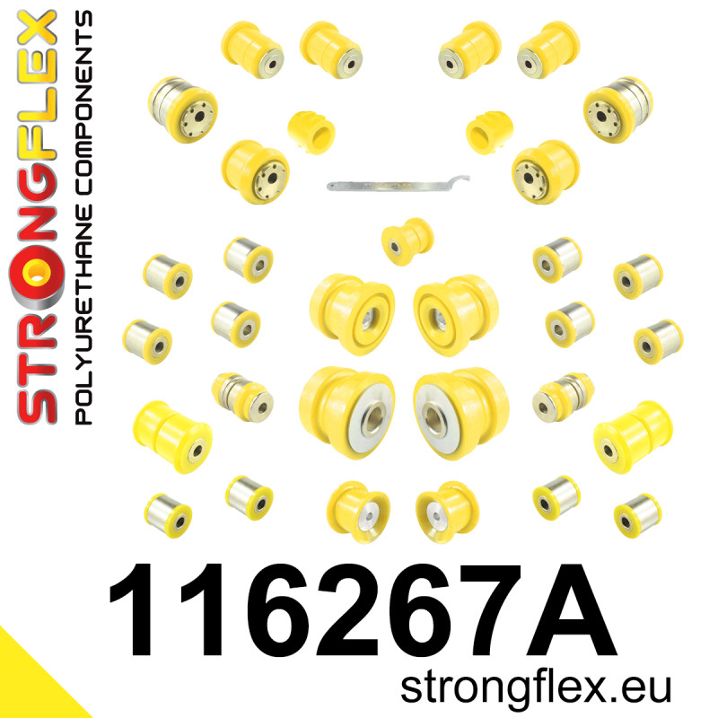 STRONGFLEX|116267A: Full suspension polyurethane bush kit SPORT Mercedes CL C215 98-06 Class S W220 98-05