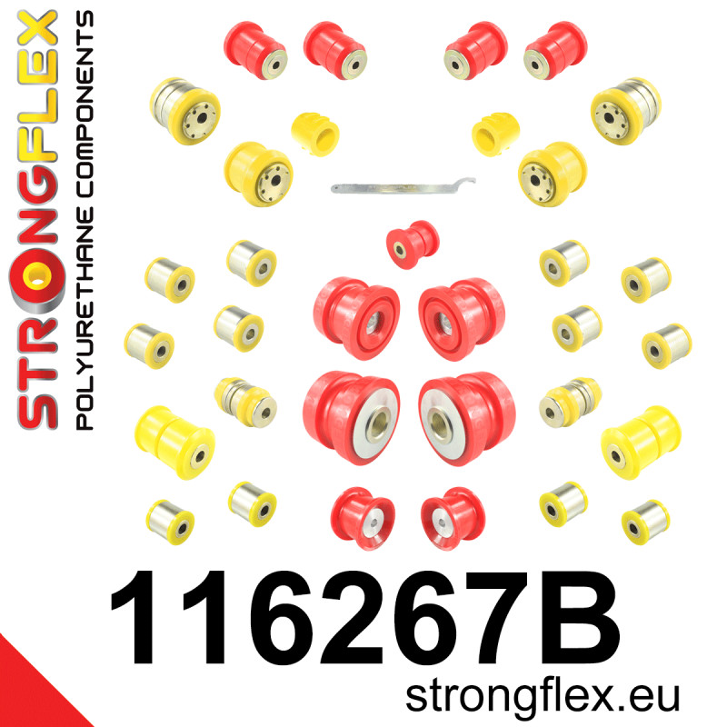 STRONGFLEX|116267B: Full suspension polyurethane bush kit Mercedes CL C215 98-06 Class S W220 98-05