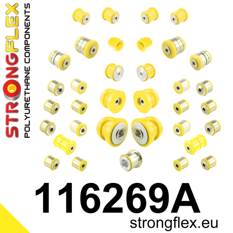 STRONGFLEX|116269A: Full suspension polyurethane bush kit SPORT Mercedes CL C216 06-14 RWD Class S W221