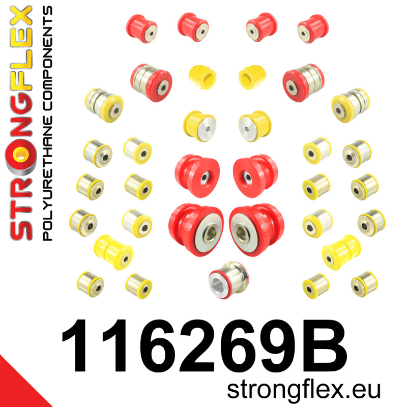 STRONGFLEX|116269B: Full suspension polyurethane bush kit Mercedes CL C216 06-14 RWD Class S W221