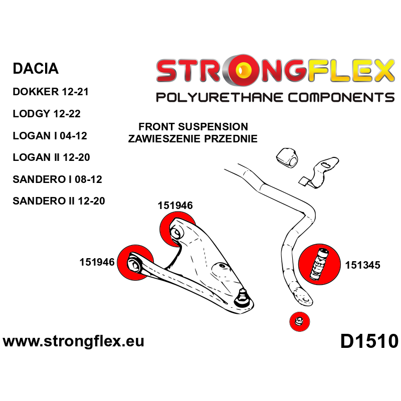 151345A - Łącznik stabilizatora przedniego SPORT - Poliuretan strongflex.eu