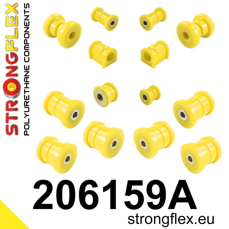 STRONGFLEX|206159A: Full suspension  polyurethane bush kit SPORT Suzuki Ignis I 00-05 FH II 04-08 MH Subaru Justy