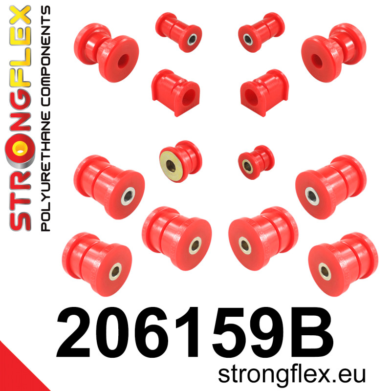 STRONGFLEX|206159B: Full suspension  polyurethane bush kit Suzuki Ignis I 00-05 FH II 04-08 MH Subaru Justy G3X