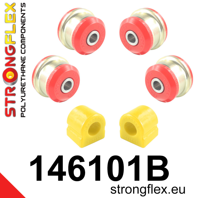 STRONGFLEX|146101B: Front suspension bush kit Peugeot 207 06-12 Citroën C3 Picasso 08-17 Aircross 17- III 16-