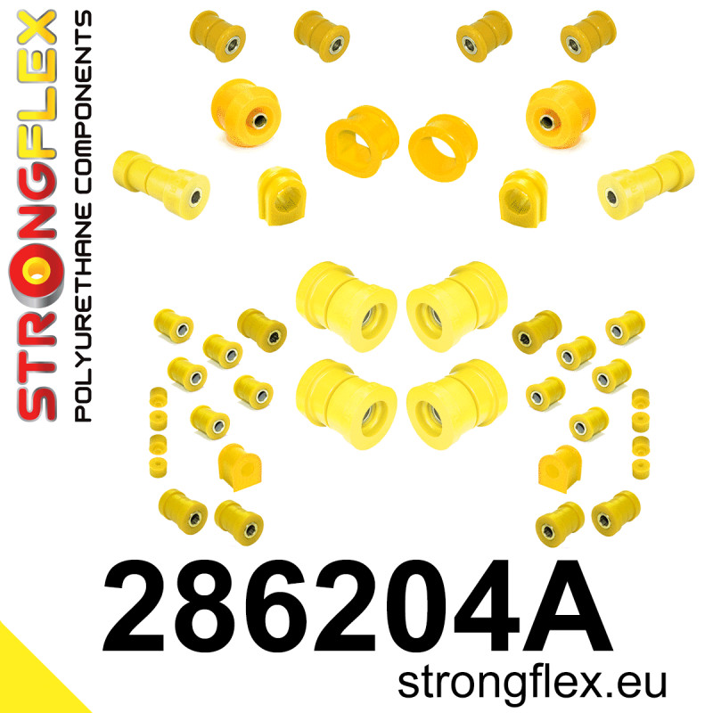 STRONGFLEX|286204A: Full suspension bush kit R33 R34 AWD SPORT Nissan Skyline IX 93-98 R33 AWD X 97-02 R34 Stagea I