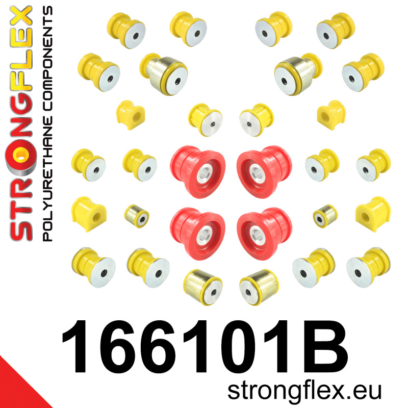 STRONGFLEX|166101B: Full suspension polyurethane bush kit Maserati Grancabrio 10-19 Granturismo 07-19 Quattroporte V