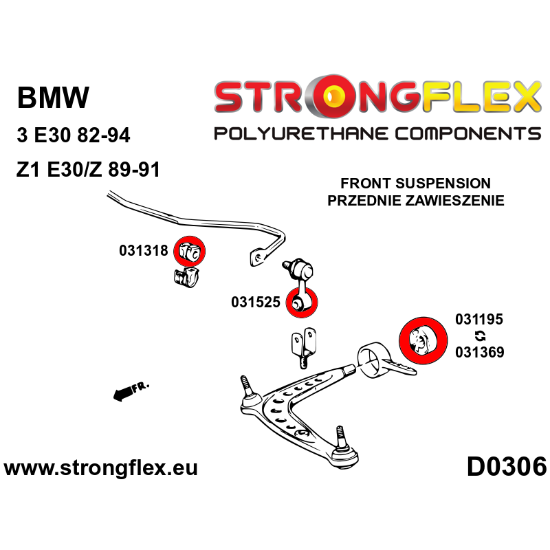 036103A - Full Suspension Bush KIT SPORT - Polyurethane strongflex.eu