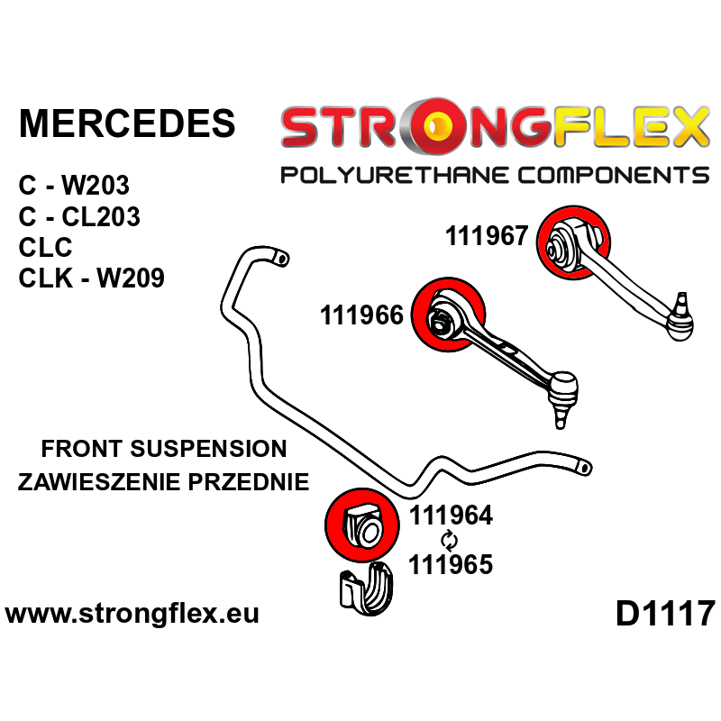 116241A: Front suspension bush kit SPORT