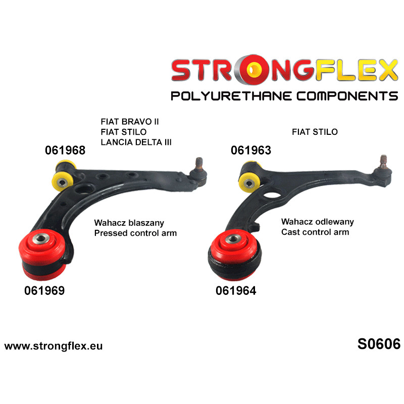 STRONGFLEX|066067A: Front suspension bush kit SPORT Fiat Bravo II 07-14 Lancia Delta III 0814 Stilo