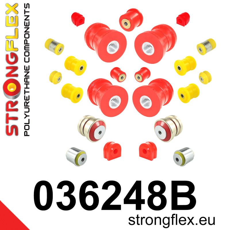 STRONGFLEX|036248B: Full suspension polyurethane bush kit BMW Seria 5 V 03-10 E60/E61 Sedan RWD Touring 6 II E63