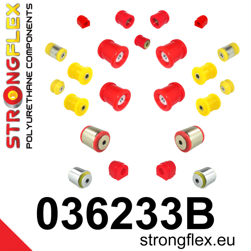 036233B: Full suspension bush kit E39 Sedan - Polyurethane strongflex.eu