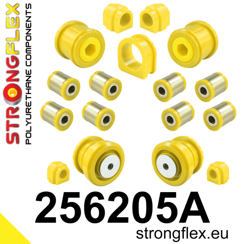 STRONGFLEX|256205A: Polyurethan Buchsensatz für Vorder-und Hinterachse bis zu 05/2003 SPORT Mini R50/R52/R53