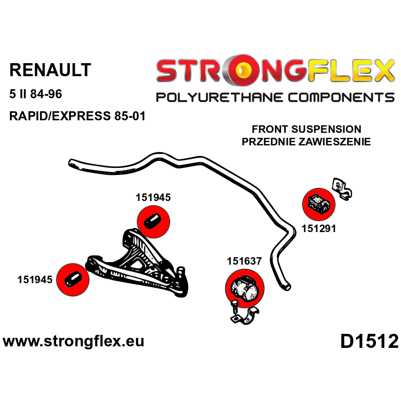 151637B - Tuleja łącznika stabilizatora przedniego - Poliuretan strongflex.eu