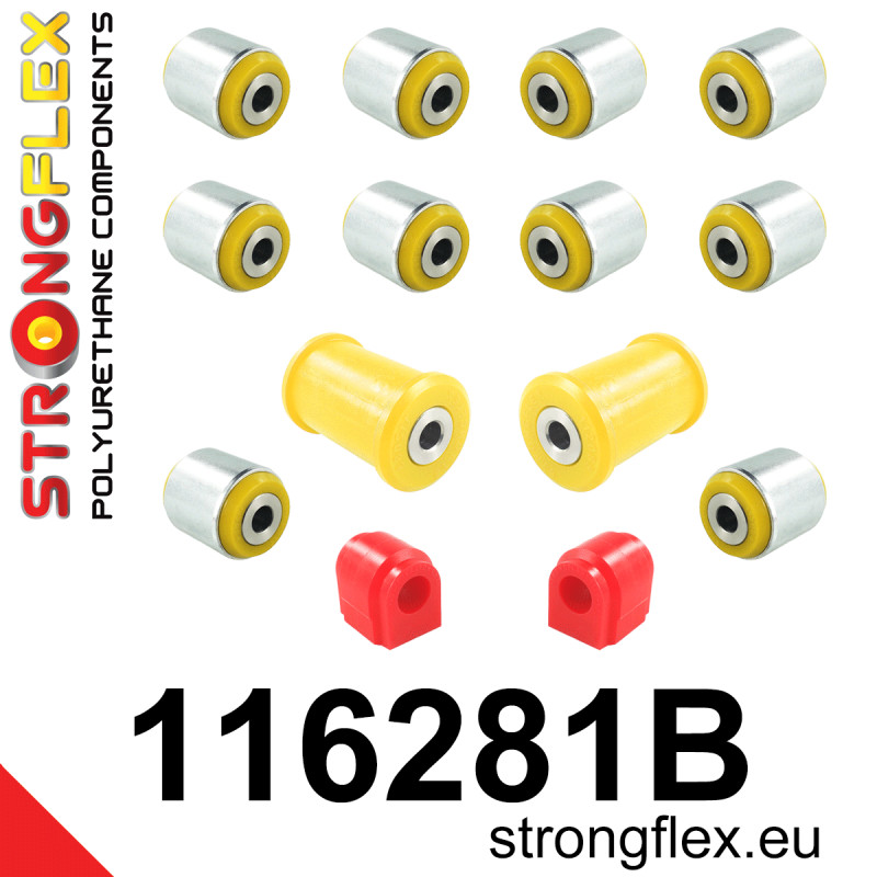 STRONGFLEX|116281B: Hinterachsbuchsen Satz Mercedes Klasse A III 12-17 W176 4MATIC A45 AMG FWD B II 11-18 W246/W242