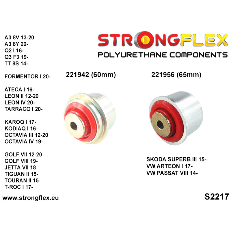 STRONGFLEX|026275A: Full suspension polyurethane bush kit SPORT Audi A3/S3 RS3 III 13-21 8V 15-21 Quattro IV 20- 8Y