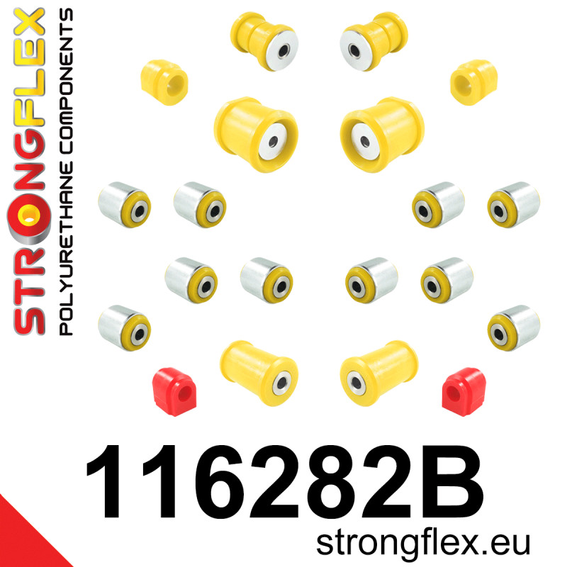 STRONGFLEX|116282B: Full suspension polyurethane bush kit Mercedes Class A III 12-17 W176 A45 AMG FWD B II 11-18