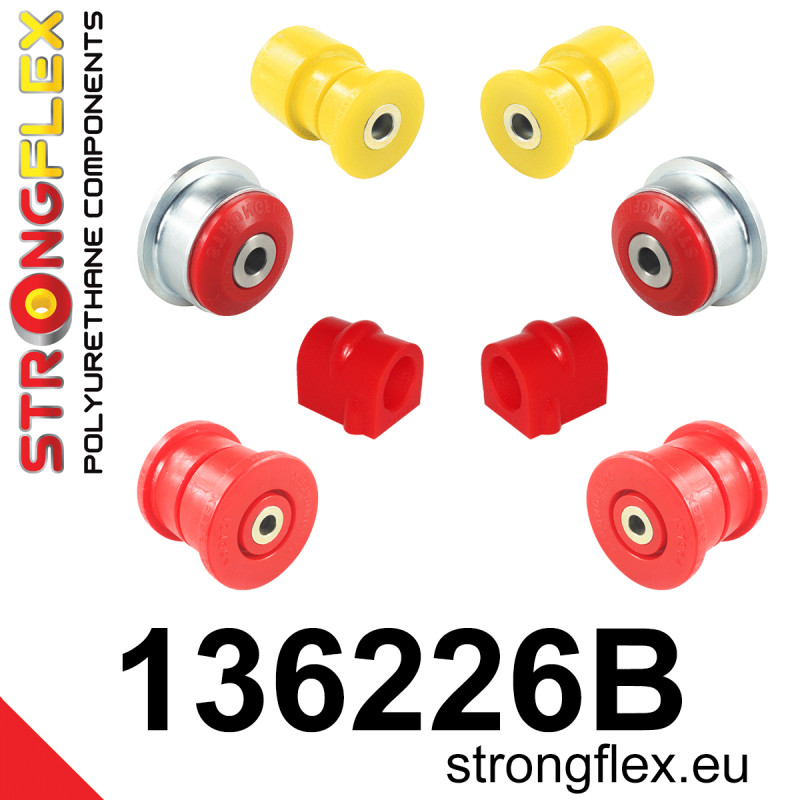 STRONGFLEX|136226B: Vorderachsbuchsen und hinteren Träger Satz Opel/Vauxhall Corsa Nova Vita C 00-06 X01 Tigra B